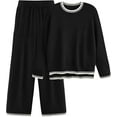 thumbnail image 1 of PRETTYGARDEN Women's 2 Piece Knit Sweater Outfit Casual Long Sleeve Pullover Wide Leg Pants Tracksuit Loungewear Set, 1 of 8