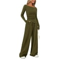thumbnail image 1 of PRETTYGARDEN Women's 2 Piece Lounge Sets Asymmetrical Long Sleeve T Shirt Wide Leg Pants Casual Outfits Tracksuit, 1 of 8