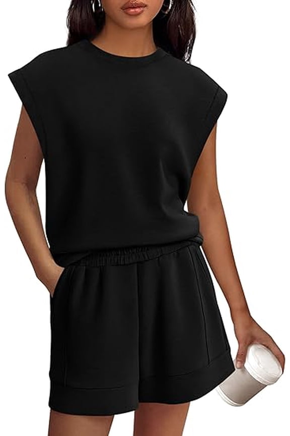 Women's 2 Piece Lounge Shorts Sets Summer Travel Outfits Casual Beach Vacation Clothes Matching Sweatsuits