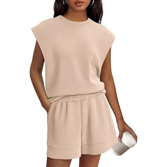 PRETTYGARDEN Women's 2 Piece Lounge Shorts Sets Summer Travel Outfits Casual Beach Vacation Clothes Matching Sweatsuits