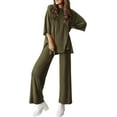 thumbnail image 1 of PRETTYGARDEN Women's 2 Piece Outfits Casual Short Sleeve Pullover Tops and Wide Leg Pants Lounge Sets Tracksuits, 1 of 8