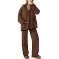 thumbnail image 1 of PRETTYGARDEN Women's 2 Piece Outfits Knit Matching Lounge Sets Long Sleeve V Neck Cardigan Sweaters Wide Leg Pants Tracksuits, 1 of 10