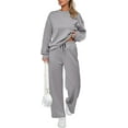thumbnail image 1 of PRETTYGARDEN Women's 2 Piece Outfits Winter Long Sleeve Pullover Tops And Long Pants Lounge Sets Tracksuit, 1 of 10