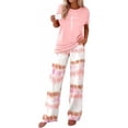 thumbnail image 1 of PRETTYGARDEN Women's 2 Piece Pajama Sets Summer Matching Lounge Outfits Short Sleeve Printed Sleepwear Spring PJ Set, 1 of 10
