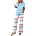 thumbnail image 1 of PRETTYGARDEN Women's 2 Piece Pajama Sets Summer Matching Lounge Outfits Short Sleeve Printed Sleepwear Spring PJ Set, 1 of 10