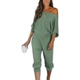 thumbnail image 1 of PRETTYGARDEN Women's 2 Piece Ribbed Tracksuit Outfits Off Shoulder Long Sleeve Pullover Lounge Pants with Pockets, 1 of 9