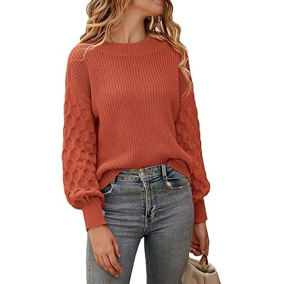 PRETTYGARDEN Women's 2025 Winter Pullover Sweater Casual Long Sleeve Crewneck Loose Chunky Knit Jumper Tops Blouse