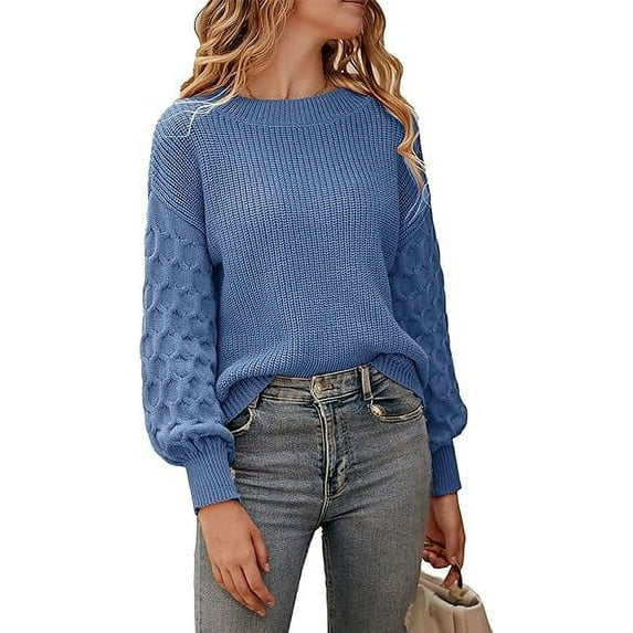 PRETTYGARDEN Women's 2025 Winter Pullover Sweater Casual Long Sleeve Crewneck Loose Chunky Knit Jumper Tops Blouse