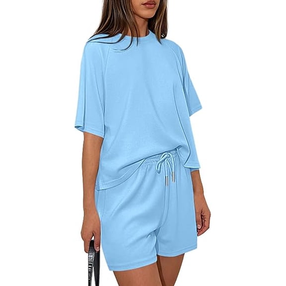 PRETTYGARDEN Women's 24 Piece Lounge Sets Short Sleeve Shirts Casual Tops Shorts Matching Clothing Summer Airport Outfits