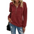 thumbnail image 1 of PRETTYGARDEN Women's Casual Long Sleeve Lapel Zipper Sweatshirt Drawstring Loose Pullover Tops, 1 of 7