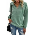 thumbnail image 1 of PRETTYGARDEN Women's Casual Long Sleeve Lapel Zipper Sweatshirt Drawstring Loose Pullover Tops, 1 of 7