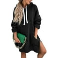 thumbnail image 1 of PRETTYGARDEN Women's Casual Pullover Sweatshirt Long Sleeve Split Hem Hoodie Dress with Kangaroo Pocket, 1 of 9