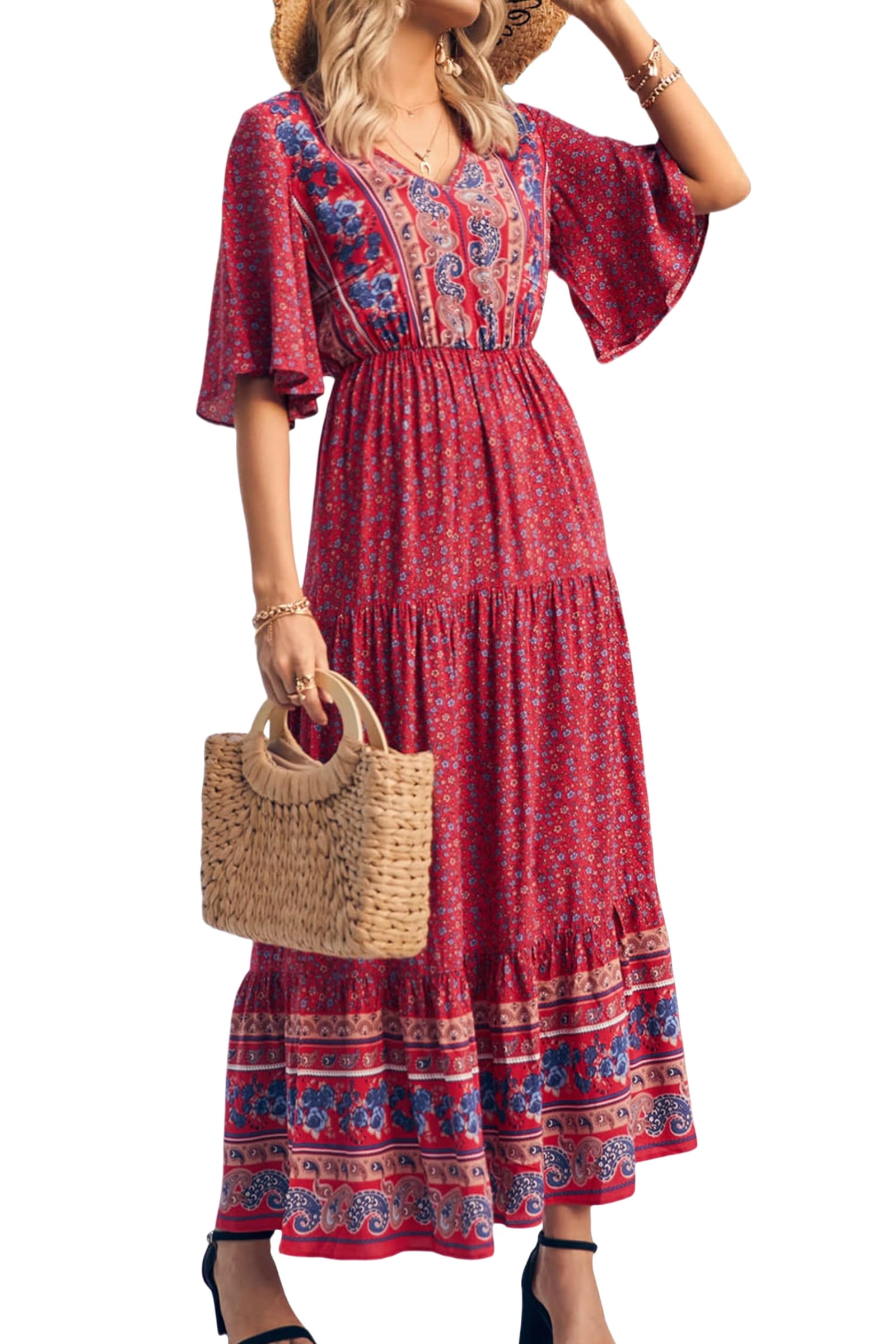 Summer Design 01 on Floral T-Shirt Dress – Boho Chic Style for Everyday Comfort