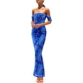 thumbnail image 1 of PRETTYGARDEN Women's Floral Maxi Dress 2025 Summer Off Shoulder Mesh Elegant Cocktail Party Ruched Bodycon Dresses, 1 of 6