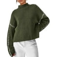thumbnail image 1 of PRETTYGARDEN Women's Chunky Knit Sweaters Fall Long Sleeve Mock Neck Oversized Pullover Tops Winter Fashion Clothes, 1 of 8