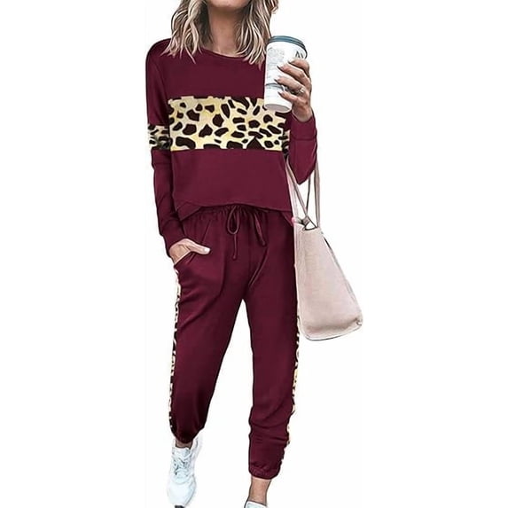 PRETTYGARDEN Women's Color Block 2 Piece Tracksuit Crewneck Long Sleeve Tops Long Sweatpants Outfits Lounge Sets