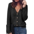 thumbnail image 1 of PRETTYGARDEN Women's Cozy Cardigan Sweater with Button V Neck Long Sleeve Tops Open Front for Fall Clothes Knit Winter Clothing Solid Business Casual & Vacation Outfits, 1 of 8