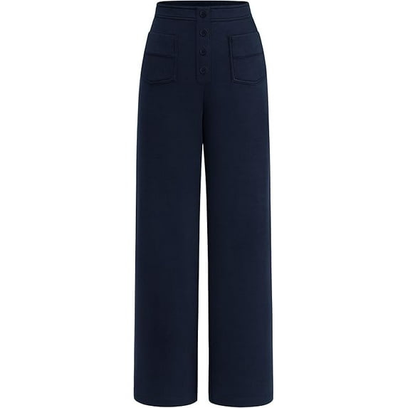 PRETTYGARDEN Women's Dressy Casual Dress Pants Straight Leg High Elastic Waisted Stretch Trouser Slacks