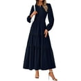 thumbnail image 1 of PRETTYGARDEN Women's Elegant Maxi Dresses Long Sleeve V Neck Flowy Pockets Casual Modest Dress Fall Fashion Clothes, 1 of 8