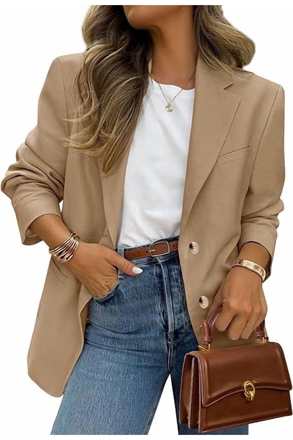 Women's Fall Blazers Button Down Fitted Lightweight Dressy Work Suit Jackets Trendy Business Casual Outfits