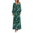 thumbnail image 1 of PRETTYGARDEN Women's Fall Boho Maxi Dress Floral Long Sleeve V Neck Flowy Belted Elegant Holiday Party Dresses, 1 of 10