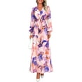 thumbnail image 1 of PRETTYGARDEN Women's Fall Boho Maxi Dress Floral Long Sleeve V Neck Flowy Belted Elegant Holiday Party Dresses, 1 of 10