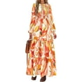 thumbnail image 1 of PRETTYGARDEN Women's Fall Dresses Long Sleeve Flowy Casual Floral Maxi Dress Crew Neck Smocked Tiered Long Dress, 1 of 7