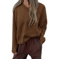 thumbnail image 1 of PRETTYGARDEN Women's Fall Fashion V Neck Cozy Sweaters | Soft Stretchy Warm, Chunky Knit Pullover, Loose Fit Long Sleeve Tops, Dressy Casual Blouses,Trendy Holiday Winter Outfits, 1 of 10