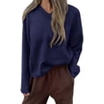 thumbnail image 1 of PRETTYGARDEN Women's Fall Fashion V Neck Cozy Sweaters | Soft Stretchy Warm, Chunky Knit Pullover, Loose Fit Long Sleeve Tops, Dressy Casual Blouses,Trendy Holiday Winter Outfits, 1 of 10