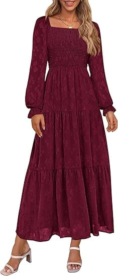 Knee Length Long Sleeve Casual Fall Dresses WILLBEST Summer Dress For Women  Midi Women Casual Solid