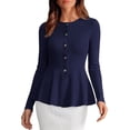 thumbnail image 1 of PRETTYGARDEN Women's Fall Lightweight Cardigan Sweaters | Long Sleeve Peplum Tops, Button Up, Slim Fitted, Flared Hem, Soft Ribbed Knit, Business Casual Outfits, Winter Trendy Clothes, 1 of 9
