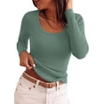 thumbnail image 1 of PRETTYGARDEN Women's Fall Lightweight Ribbed Knit Sweaters | Stretchy Cozy Knitwear,Scalloped Scoop Neck,Long Sleeve Shirts,Slim Fitted Pullover,Basic Layering Tops,Cute Casual Outfits, 1 of 9