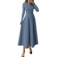 thumbnail image 1 of PRETTYGARDEN Women's Fall Long Sleeve Midi Dress Casual Elegant Ruffle Flowy A Line Swing Cocktail Party Dresse, 1 of 8
