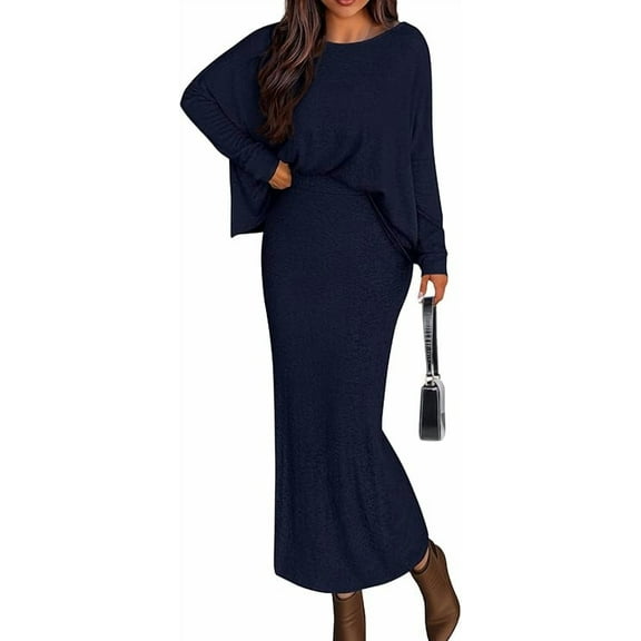 PRETTYGARDEN Women's Fall Long Sleeve Midi Dress Casual Elegant Ruffle Flowy A Line Swing Cocktail Party Dresse