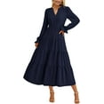 thumbnail image 1 of PRETTYGARDEN Women's Fall Maxi Dress Long Sleeve V Neck Tiered A Line Ruffle Elegant Flowy Spring Cocktail Party Dresses, 1 of 9