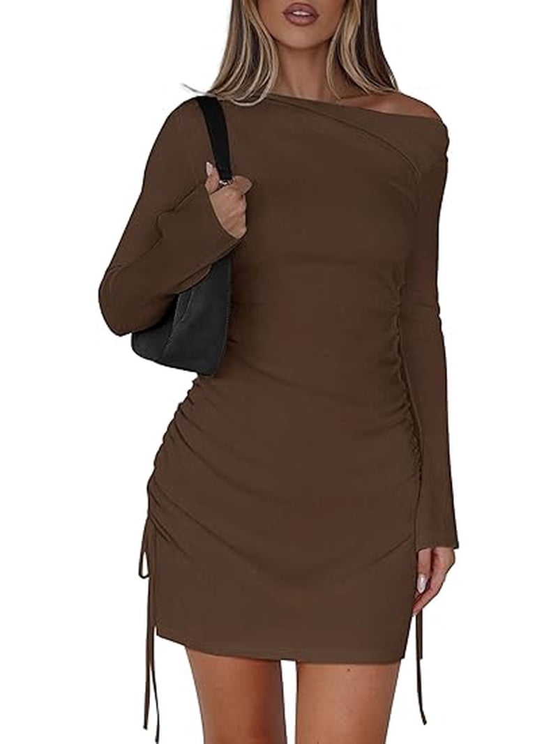 white christmas dresses Office Dress Casual Shirt Half Sleeve Off Shoulder Mini Dress Ladies O –  summer life6