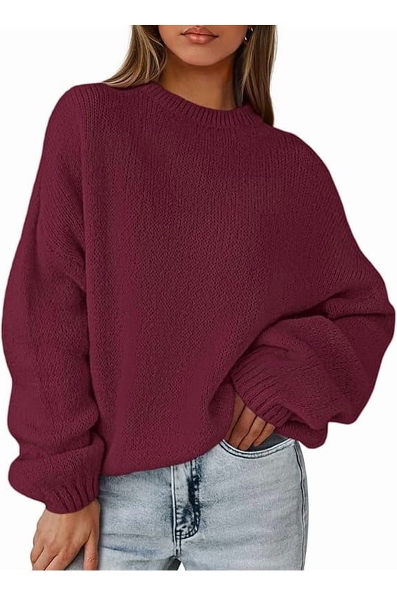 Women's Fall Oversized Sweaters Dressy Casual Long Sleeve Chunky Knit Winter Pullover Tops 2025 Holiday Outfits
