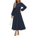 thumbnail image 1 of PRETTYGARDEN Women's Fall Spring Elegant Long Sleeve Maxi Dress Swiss Dot A Line Flowy Casual Holiday Party Going Out Dresses, 1 of 10