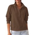 thumbnail image 1 of PRETTYGARDEN Women's Fall Trendy Oversized Sweatshirts Comfy Ribbed Fabric, Raglan Long Sleeve Collared, Button Up Henley Pullover Blouse, Casual Workout Tops, Y2K Fashion Clothing, 1 of 8