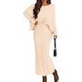 thumbnail image 1 of PRETTYGARDEN Women's Fall Two Piece Matching Skirt Sets Long Sleeve Tops Maxi Long Slit Bodycon Skirts Vacation Outfits, 1 of 7