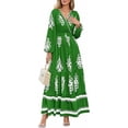 thumbnail image 1 of PRETTYGARDEN Women's Fall Wedding Guest Dresses Boho Floral Long Sleeve V Neck Flowy Elegant Maxi Dress Beach Clothes, 1 of 7