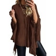 thumbnail image 1 of PRETTYGARDEN Women's Fall Winter Poncho Sweaters Trendy Chunky Knit Fringe Shawls Wraps Pullover Tops Holiday Outfits, 1 of 7