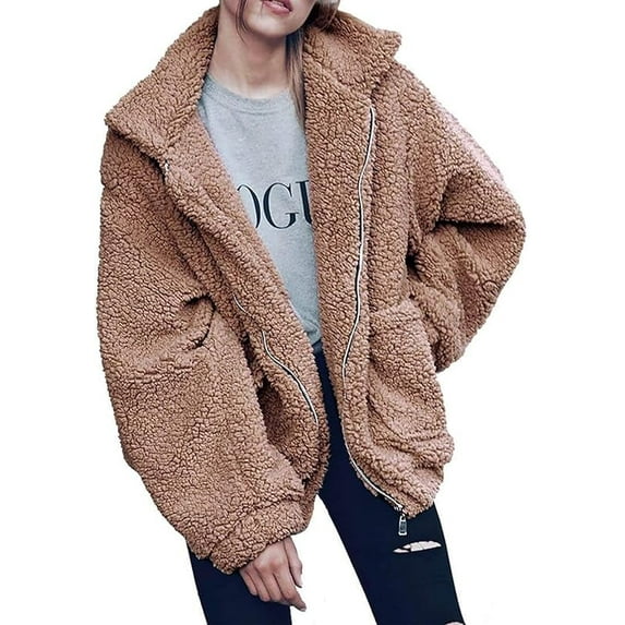 PRETTYGARDEN Women's Fashion Winter Coats Sherpa Fleece Faux Fur Shearling Oversized Trendy Jackets Warm Outerwear Clothing