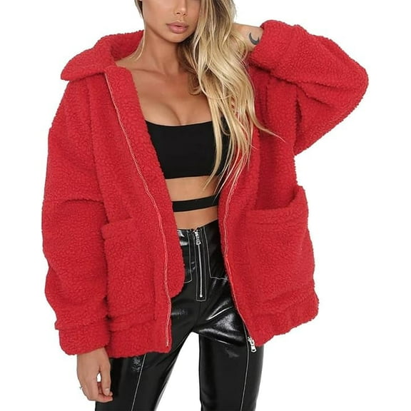 PRETTYGARDEN Women's Fashion Winter Coats Sherpa Fleece Faux Fur Shearling Oversized Trendy Jackets Warm Outerwear Clothing