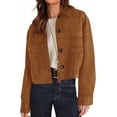 thumbnail image 1 of PRETTYGARDEN Women's Faux Suede Cropped Jacket Casual Fall Fashion Button Down Winter Coats Outerwear Trendy Clothes, 1 of 9