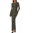 thumbnail image 1 of PRETTYGARDEN Women's Floral Bodycon Maxi Dress Fall Elegant Mesh Long Sleeve Formal Wedding Guest Cocktail Dresses, 1 of 8