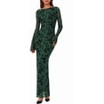 thumbnail image 1 of PRETTYGARDEN Women's Floral Bodycon Maxi Dress Fall Elegant Mesh Long Sleeve Formal Wedding Guest Cocktail Dresses, 1 of 8