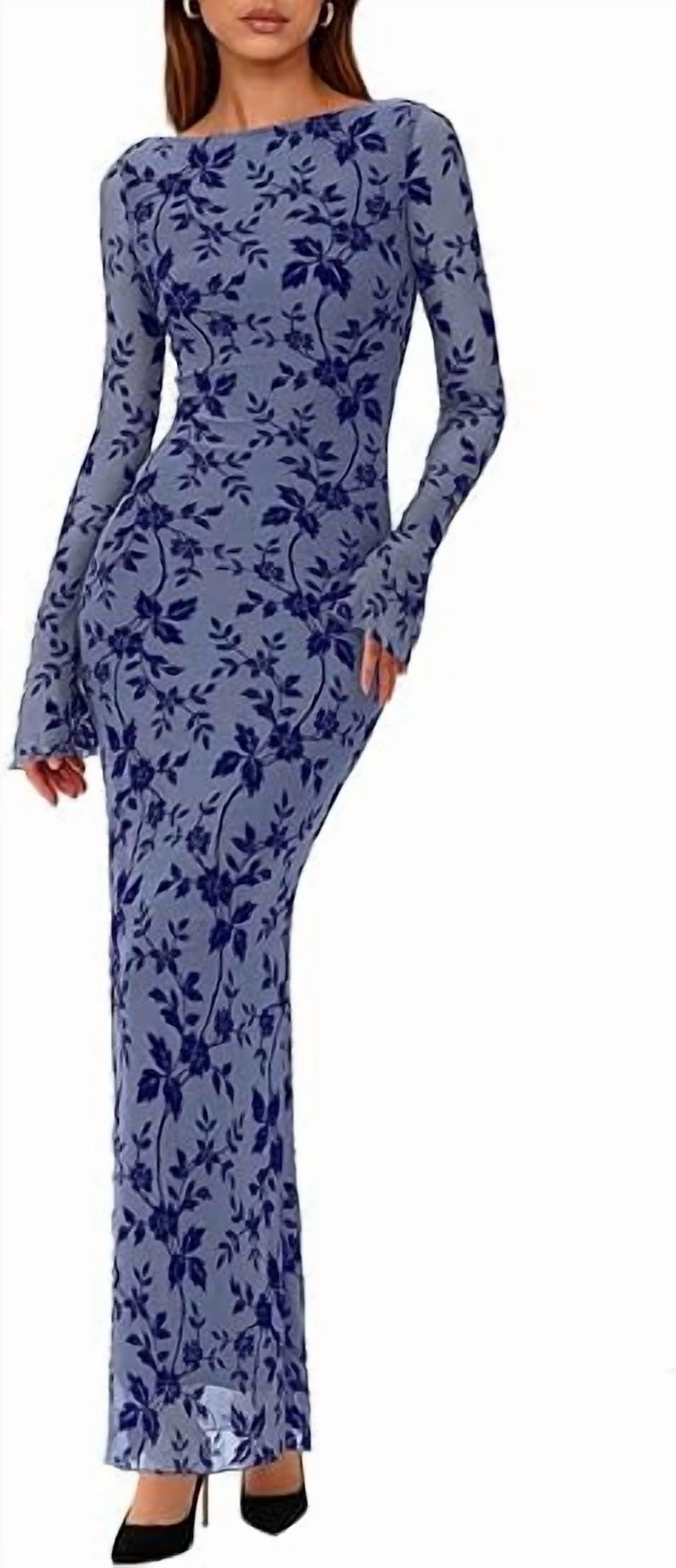 PRETTYGARDEN Women's Floral Bodycon Maxi Dress Fall Elegant Mesh Long  Sleeve Formal Wedding Guest Cocktail Dresses - Walmart.com