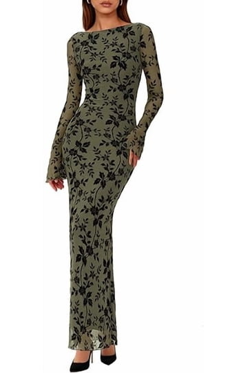 knee length dresses for ladies Zoe Brown Maxi Dress main image 1