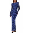 thumbnail image 1 of PRETTYGARDEN Women's Floral Bodycon Maxi Dress Fall Elegant Mesh Long Sleeve Formal Wedding Guest Cocktail Dresses, 1 of 8